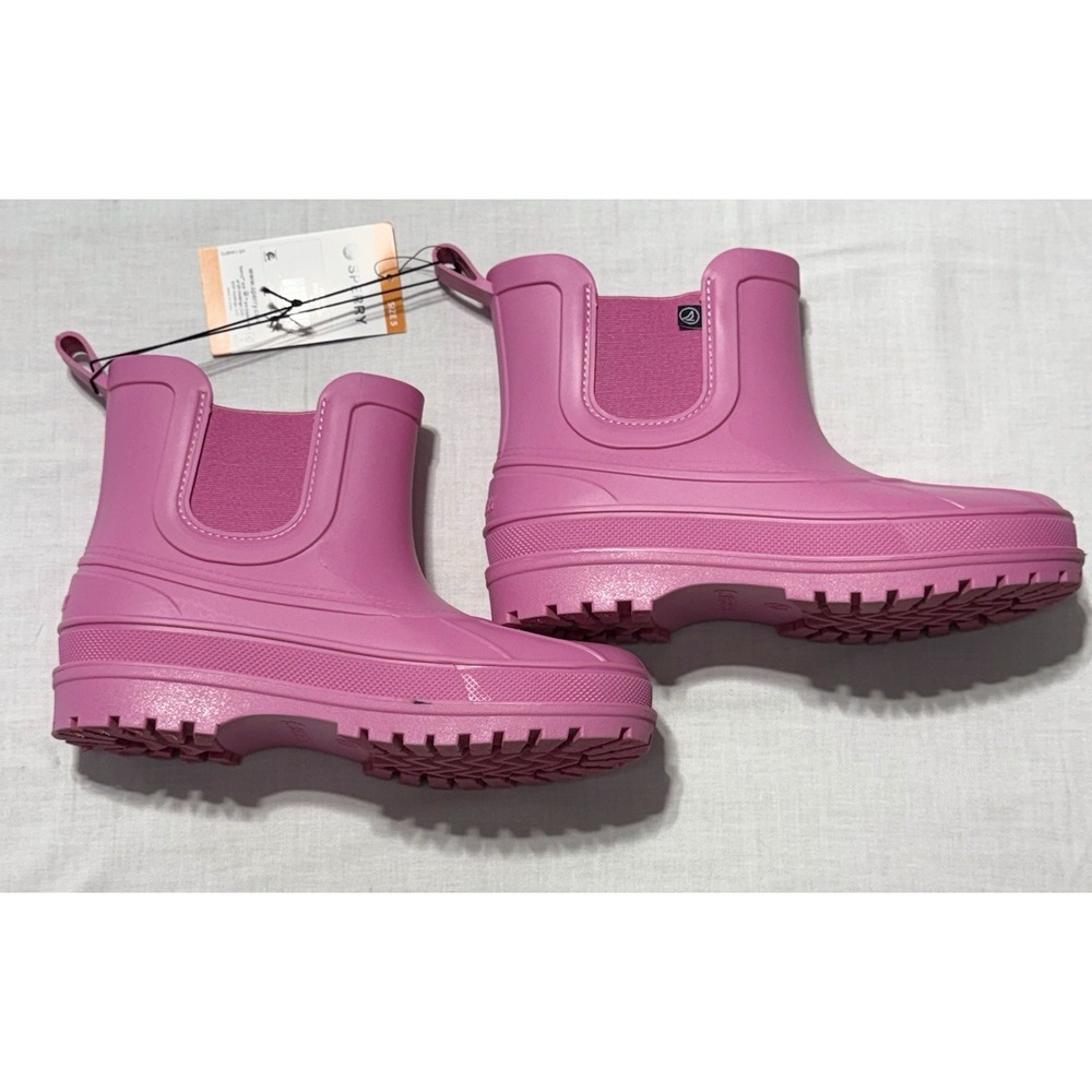 Sperry NWT Pink Chelsea Rubber Rain Boots Size 5 Kids Fits Womens 6.5 Ankle
